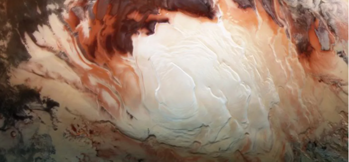 新研究认为火星南极地区的冰盖下也许是冰冻粘土